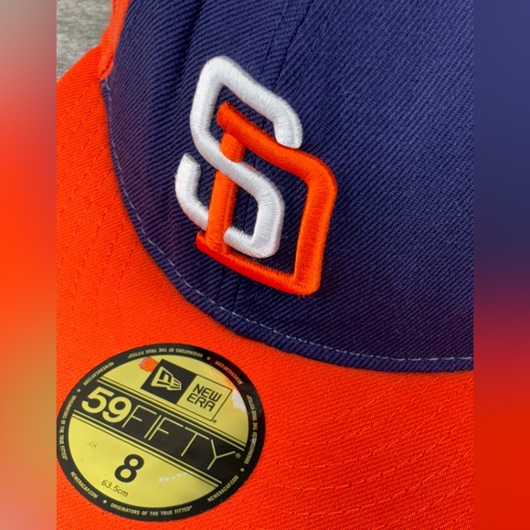New Era San Diego Padres 59Fifty Wool Blend Fitted Hat Cap Size 8 MLB Flat Bill - Picture 6 of 15